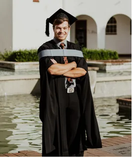 Anru in his graduation gown